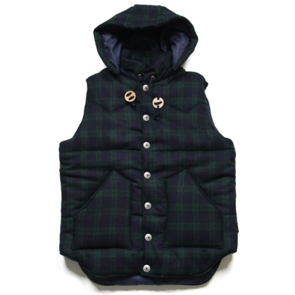 CHECK DOWN HOODED VEST ダウンベスト | ASYLUM[アサイラム]