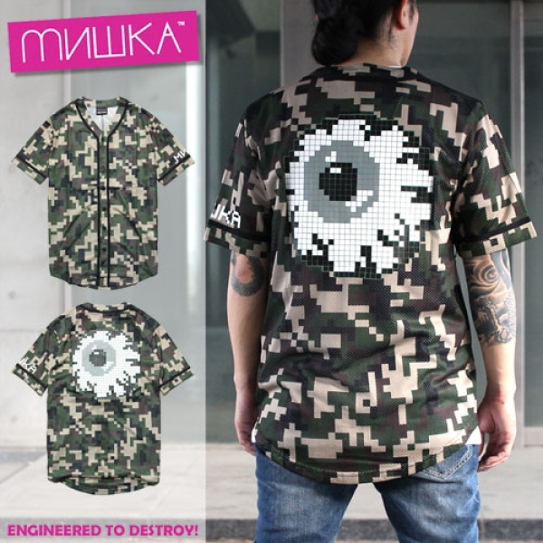 BIT CAMO BASEBALL JERSEY MSP160515 ベースボールシャツ | ASYLUM 