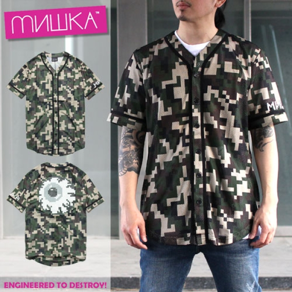 BIT CAMO BASEBALL JERSEY MSP160515 ベースボールシャツ | ASYLUM 