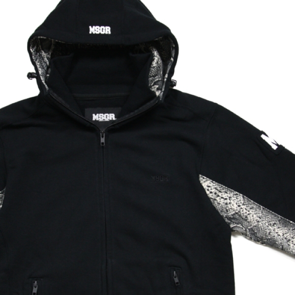 STYLISH BLACK SNAKE ZIP HOODY ジップパーカー|MSGR|ストリート