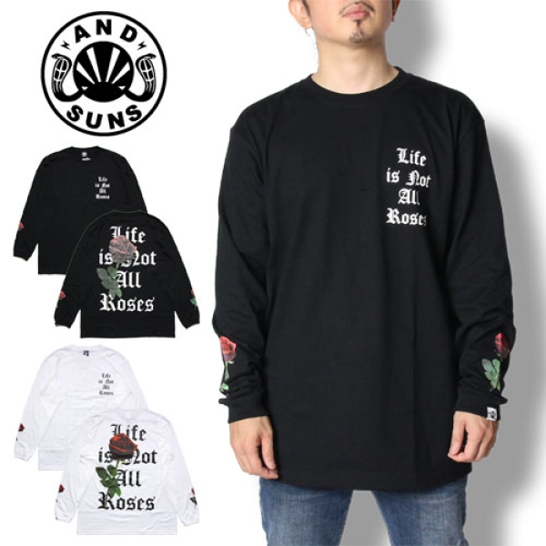ANDSUNS Tシャツ ANDSUNS（アンドサンズ） “ATHLETIC ARCH LOGO LS TEE“ [WHITE-A