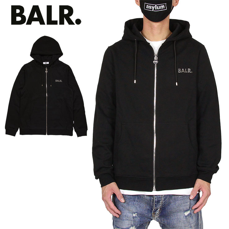 【日本限定！定価4万】BALR. ジップアップパーカ　HOODIE　ブラック M