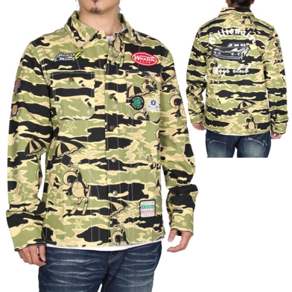 ビリオネアボーイズクラブ 【激レア 希少】ド派手 刺繍 カモフラ スカジャン L ビリオネアボーイズクラブ 【激レア 希少】ド派手 刺繍 カモフラ