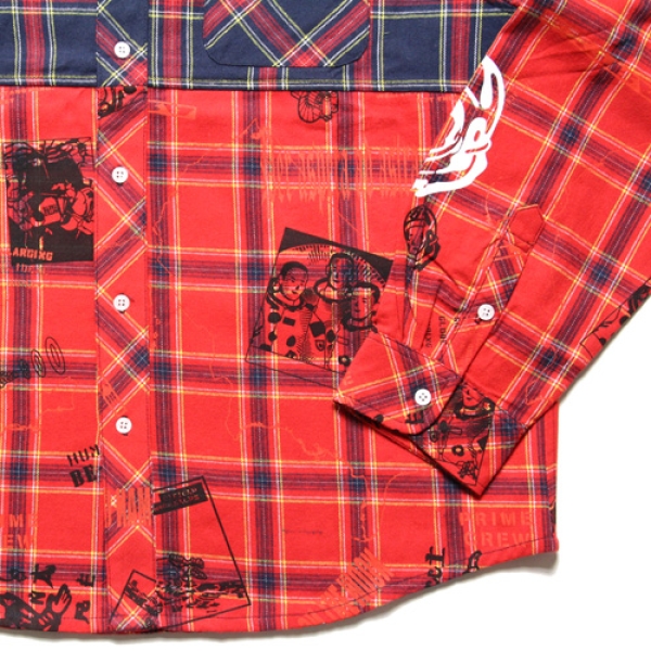 HEADLINE CUT & SEW CHECK SHIRT B18167 シャツ|ストリート HEADLINE CUT & SEW CHECK SHIRT B18167 シャツ|ストリート