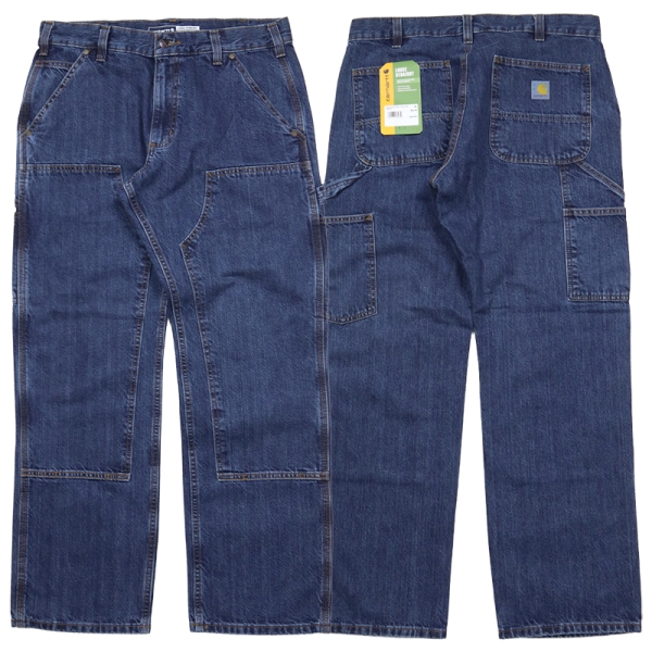 LOOSE STRAIGHT DOUBLE-FRONT DENIM DUNGAREE 104944 デニムパンツ