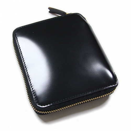 ラウンドファスナー二つ折り財布 ミラーインサイド SA2100MI ブラック×ゴールド