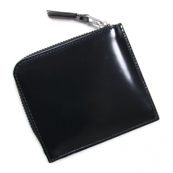 L字型ジップ財布 ミラーインサイド SA3100MI ブラック×シルバー 財布