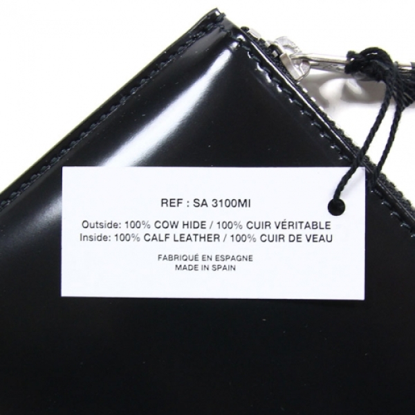 L字型ジップ財布 ミラーインサイド SA3100MI ブラック×シルバー 財布