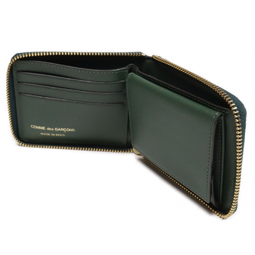 ラウンドファスナー二つ折り財布 クラシックカラー SA7100 グリーン