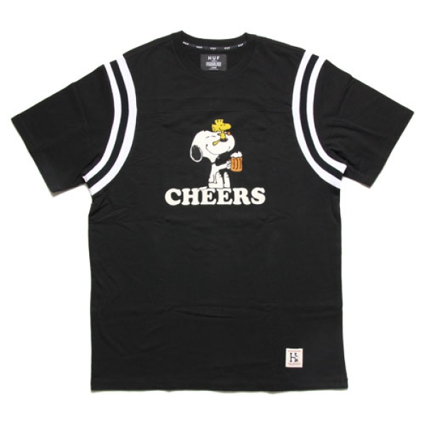 PEANUTS CHEERS FOOTBALL JERSEY KN00094FA18 Tシャツ|HUF