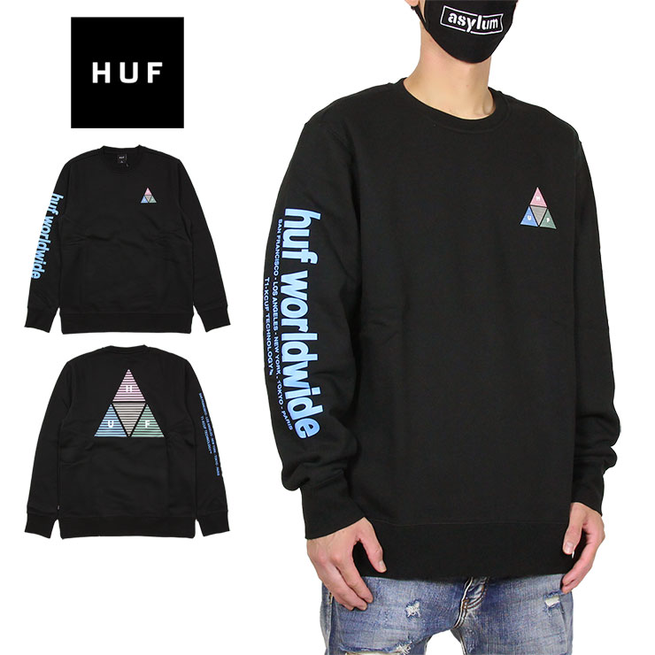 HUF ハフ クルースエット トレーナー PRISM TT CREW 黒