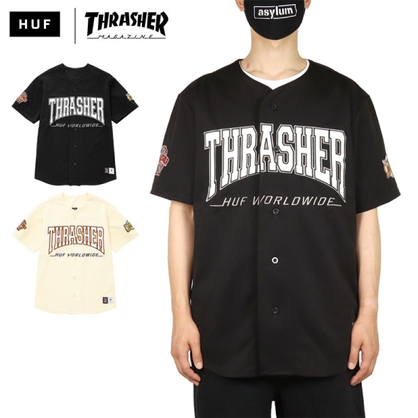 美品】THRASHER HUF ブラックスケボーベースボールXLサイズ