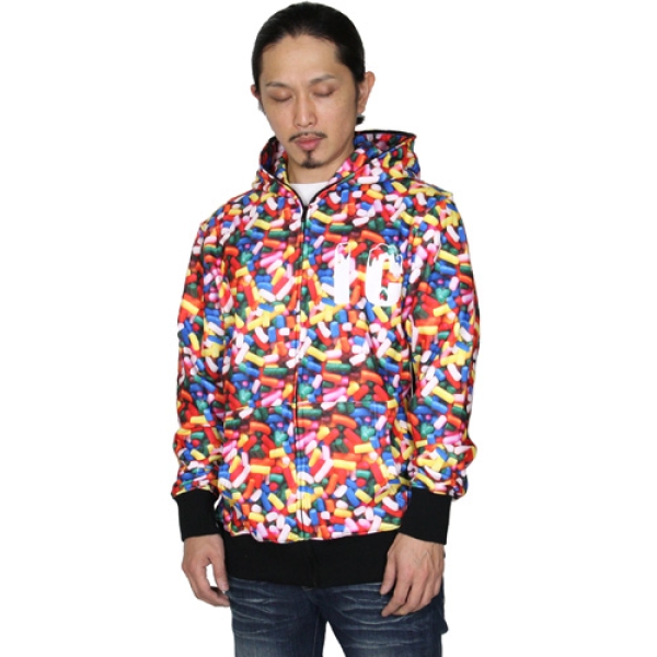 【ICECREAM】アート パーカー ※送関込 SPRINKLE ZIP FRONT HOODY ジップパーカー|ICE CREAM|ストリート