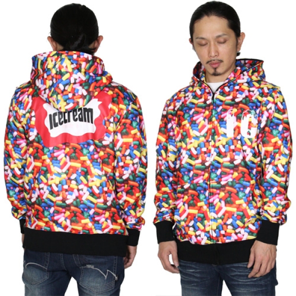 SPRINKLE ZIP FRONT HOODY ジップパーカー|ICE CREAM|ストリート