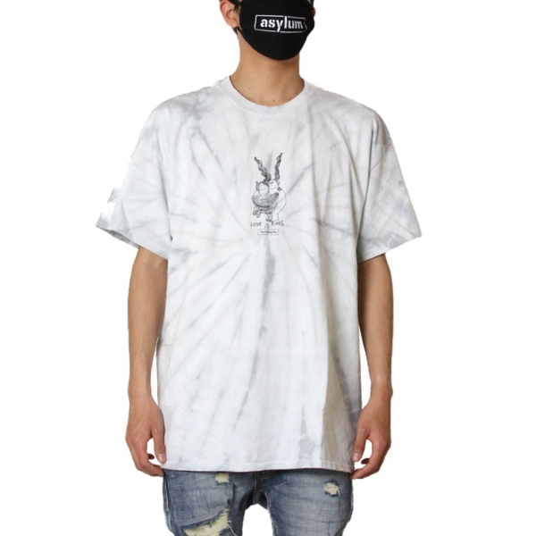 タイダイページ タイダイ染め Tシャツ XLサイズ 曼荼羅 ブルー ムラ染め Hippies