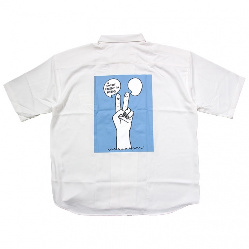 B系 ストリート系 Mark Gonzales マークゴンザレス Work Shirt 2g8 シャツ 半袖シャツ Asylum アサイラム