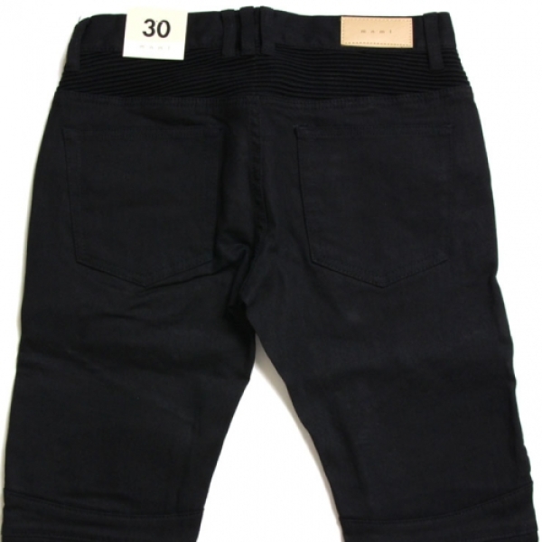 M14 STRETCH DENIM MATTE BLACK デニム バイカ―パンツ|mnml|ストリート