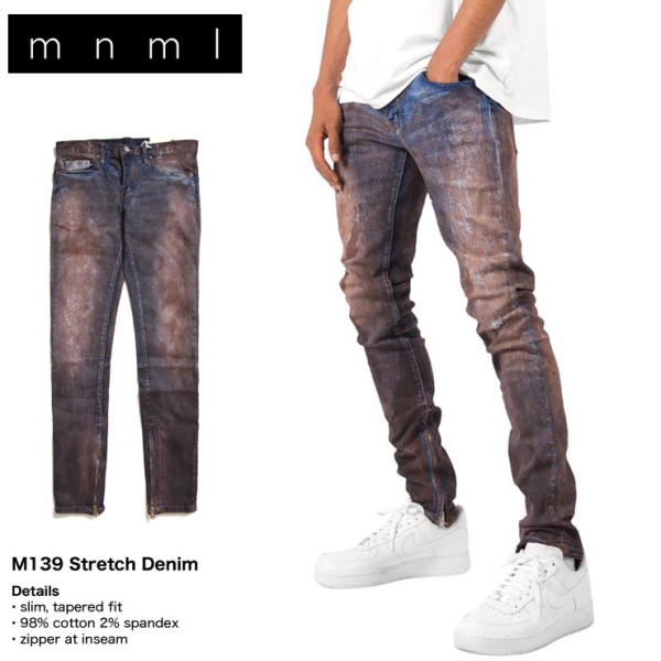 M139 STRETCH DENIM ダメージデニム スキニーパンツ|mnml|ストリート
