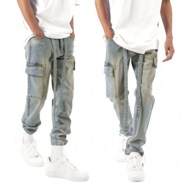 mnml mnml ミニマル DENIM JEANS ワックストデニムカーゴパンツ