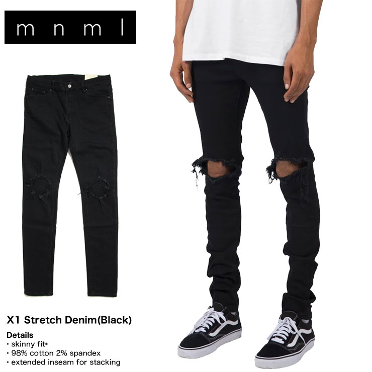 メンズmnml denim m1 black