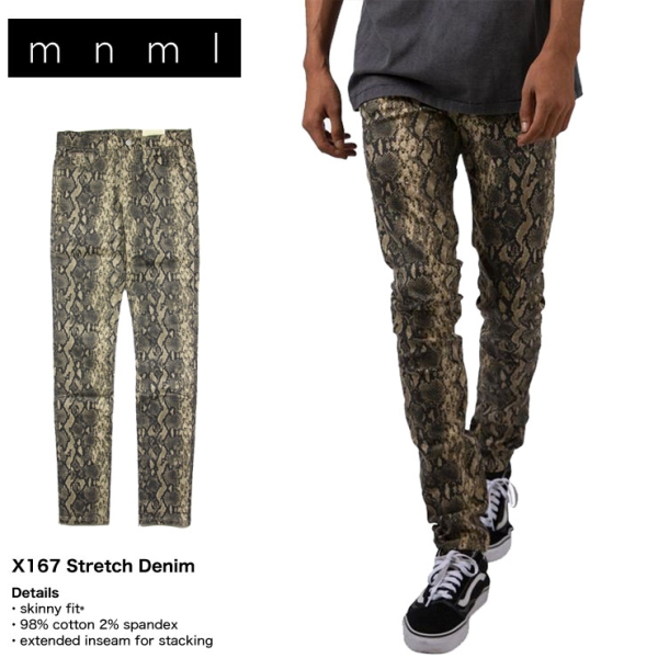 X167 STRETCH DENIM デニム スキニーパンツ|mnml|ストリート