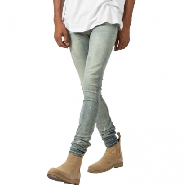 X143 STRETCH DENIM BLUE デニム スキニーパンツ|mnml