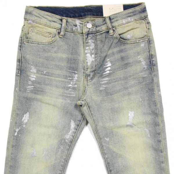 X143 STRETCH DENIM BLUE デニム スキニーパンツ|mnml