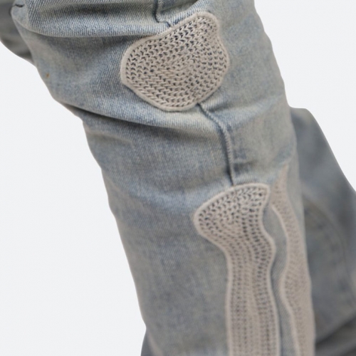 X199 STRETCH SKELETON DENIM LT BLUE X199 STRETCH SKELETON DENIM LT BLUE