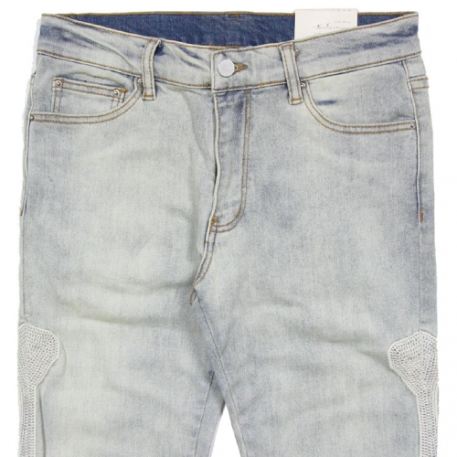 X199 STRETCH SKELETON DENIM LT BLUE X199 STRETCH SKELETON DENIM LT BLUE