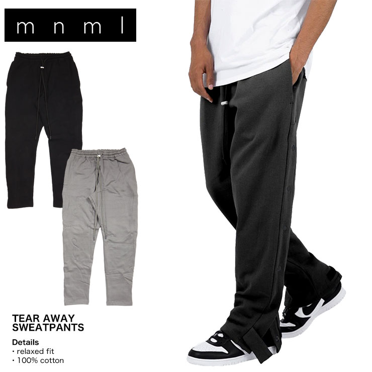 新品未使用mnml TEAR AWAY SWEATPANTS ミニマル スエットパンツ S