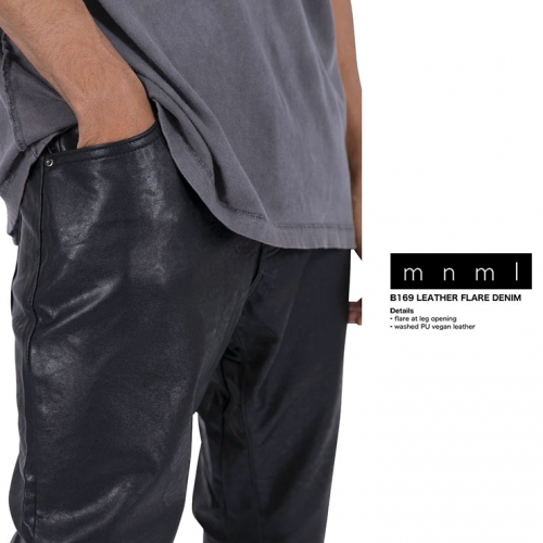 B系 ストリート系 | mnml | ミニマル | B169 LEATHER FLARE DENIM