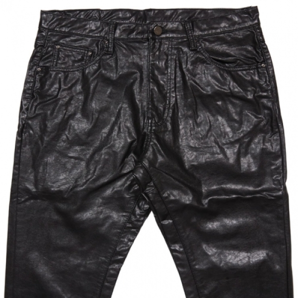 B169 LEATHER FLARE DENIM フレアパンツ レザーパンツ | ASYLUM ...