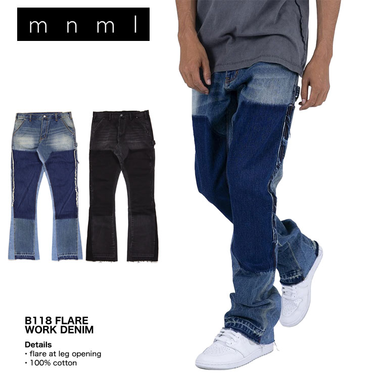 B系 ストリート系 | mnml | ミニマル | B118 FLARE WORK DENIM ...