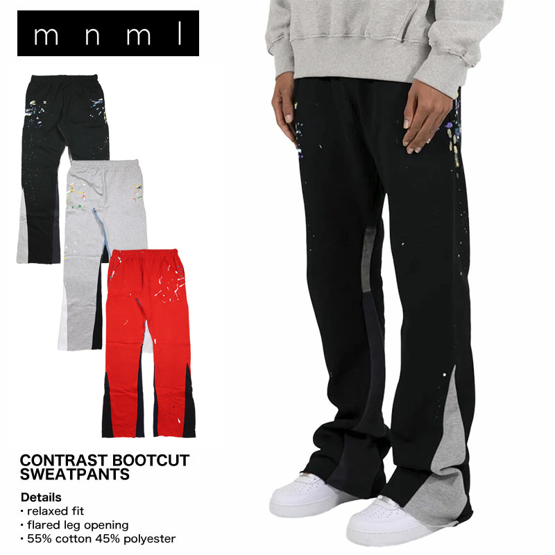 mnml CONTRAST BOOTCUT SWEATPANTS ミニマル