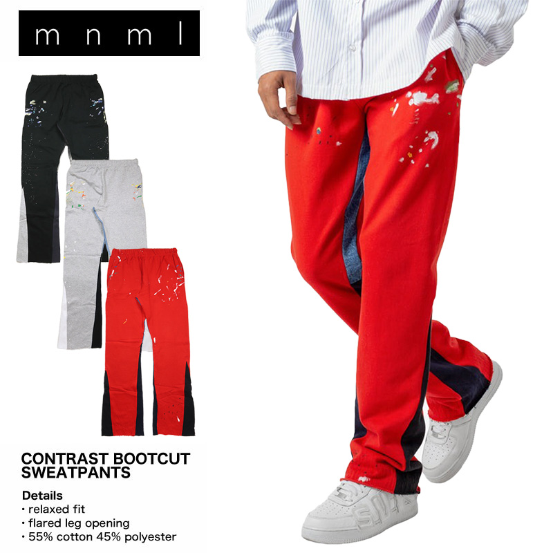 B系 ストリート系 | mnml | ミニマル | CONTRAST BOOTCUT SWEATPANTS 