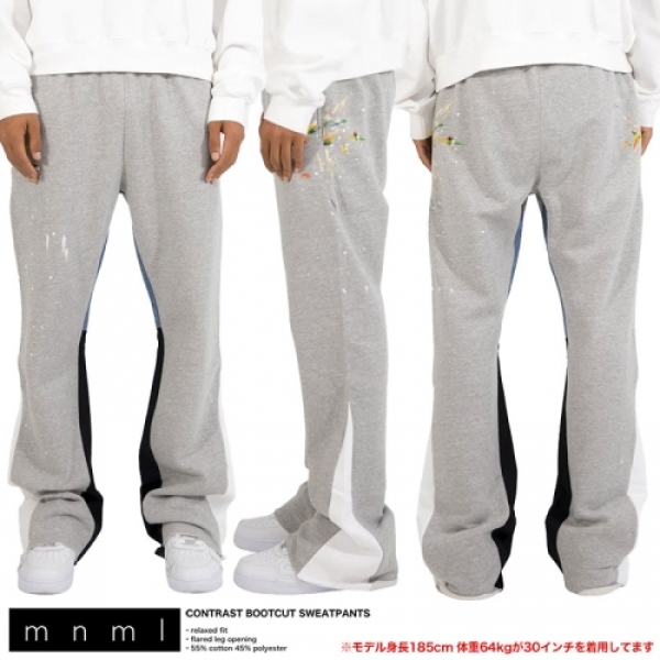 CONTRAST BOOTCUT SWEATPANTS フレアパンツ スウェットパンツ