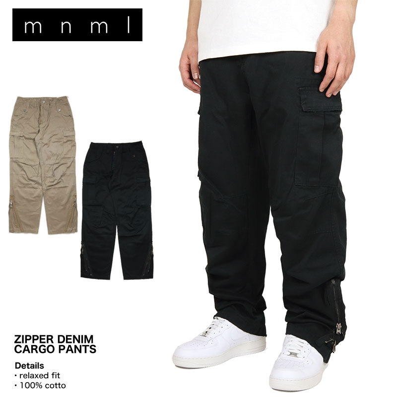 B系 ストリート系   mnml   ミニマル   ZIPPER DENIM CARGO PANTS