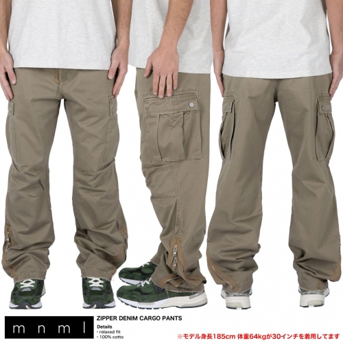 mnml ZIPPER CARGO PANTS Sサイズ - ワークパンツ/カーゴパンツ