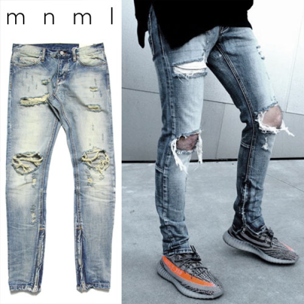 再入荷】M1 DENIM BLUE 17ML-SP150P デニムパンツ|mnml|ストリート