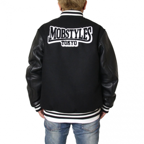 MOBB BRAND スタジャン ブラック レザー MOBB BRAND スタジャン ブラック レザー 新 モデルファッション