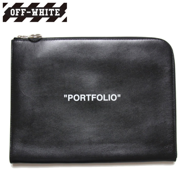 QUOTE DOCUMENT FOLDER BLACK WHITE クラッチバック|OFF-WHITE