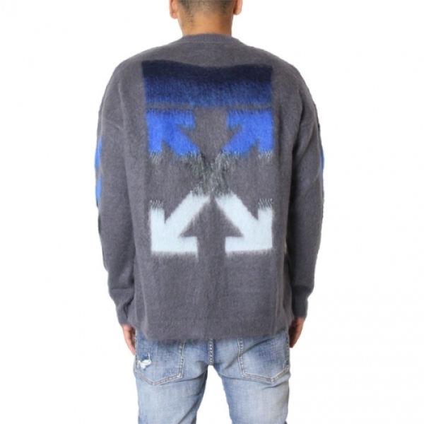 Off-White - OFF-WHITE DIAG BRUSHED モヘア混 ニット 楽天市場】オフホワイト OFF-WHITE DIAG BRUSHED KNIT CREWNECK