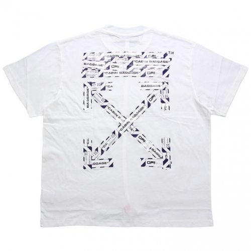 AIRPORT TAPE S/S OVER TEE WHITE MULTI