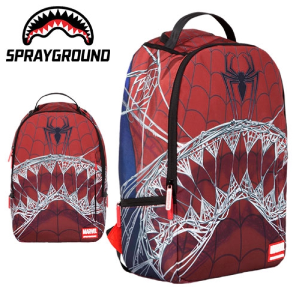 Sprayground spiderman webbed shark hotsell